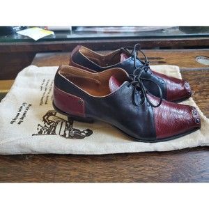 Cydwoq Hand Made Vintage USA Black & Red Lace-up Derby Shoes Size 36